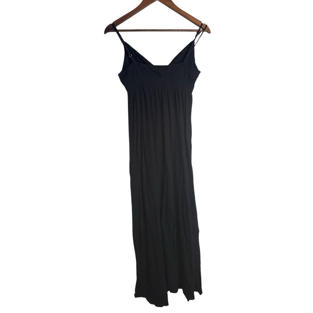 James Perse Black Maxi Dress Size 4 Spaghetti Strap Empire Waist - Picture 2 of 7